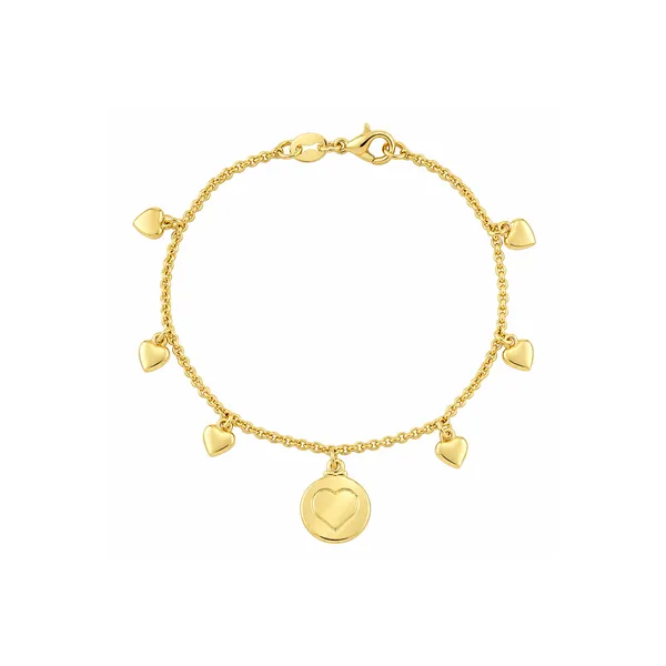 Pulseira Dourada Medalha de Coração